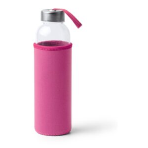 γυάλινο μπουκάλι νερού με λογότυπο 500ml φούξια_printiq.gr
