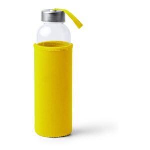 γυάλινο μπουκάλι νερού με λογότυπο 500ml κίτρινο_printiq.gr