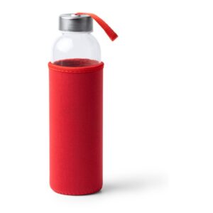 γυάλινο μπουκάλι νερού με λογότυπο 500ml κόκκινο_printiq.gr