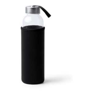 γυάλινο μπουκάλι νερού με λογότυπο 500ml μαύρο_printiq.gr