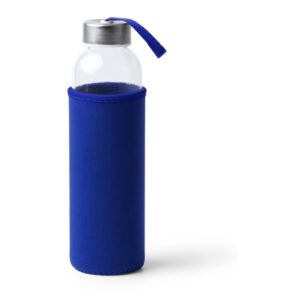 γυάλινο μπουκάλι νερού με λογότυπο 500ml μπλε ρουά_printiq.gr