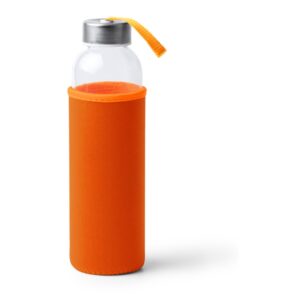 γυάλινο μπουκάλι νερού με λογότυπο 500ml πορτοκαλί_printiq.gr