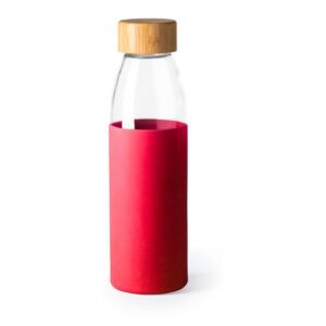 γυάλινο μπουκάλι νερού με λογότυπο 500ml κόκκινο_printiq.gr