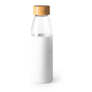 γυάλινο μπουκάλι νερού με λογότυπο 500ml λευκό_printiq.gr