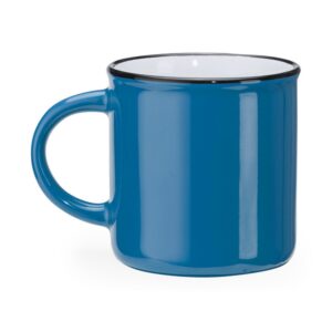 κεραμική κούπα με εκτύπωση 300ml γαλάζιο έντονο / λευκό_printiq.gr