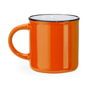 κεραμική κούπα με εκτύπωση 300ml πορτοκαλί / λευκό_printiq.gr