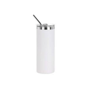 λευκό ποτήρι θερμός 16oz με καλαμάκι_printiq.gr