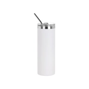 λευκό ποτήρι θερμός 20oz με καλαμάκι_printiq.gr