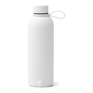 μεταλλικό μπουκάλι νερού με λογότυπο 500ml λευκό_printiq.gr