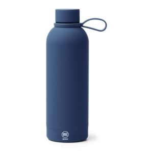μεταλλικό μπουκάλι νερού με λογότυπο 500ml μπλε σκούρο_printiq.gr