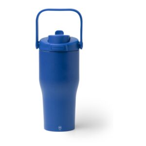 μεταλλικό μπουκάλι νερού με λογότυπο 550ml μπλε ρουά_printiq.gr