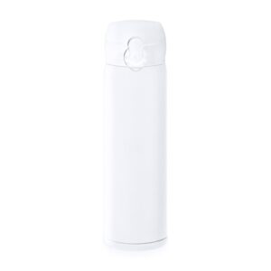 μπουκάλι θερμός 450ml με όνομα 450ml λευκό_printiq.gr