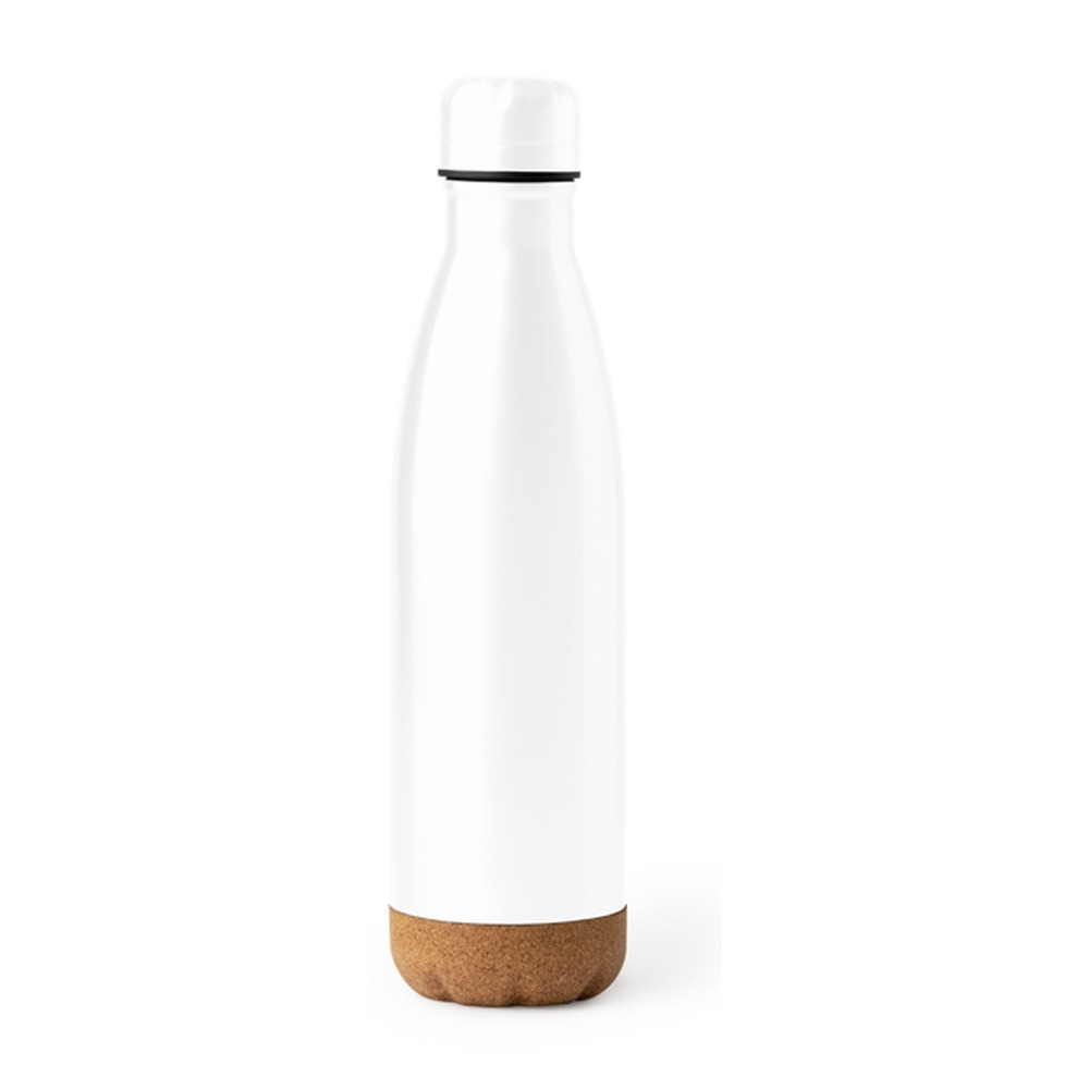 μπουκάλι θερμός με βάση φελλού 520ml 520ml λευκό_printiq.gr