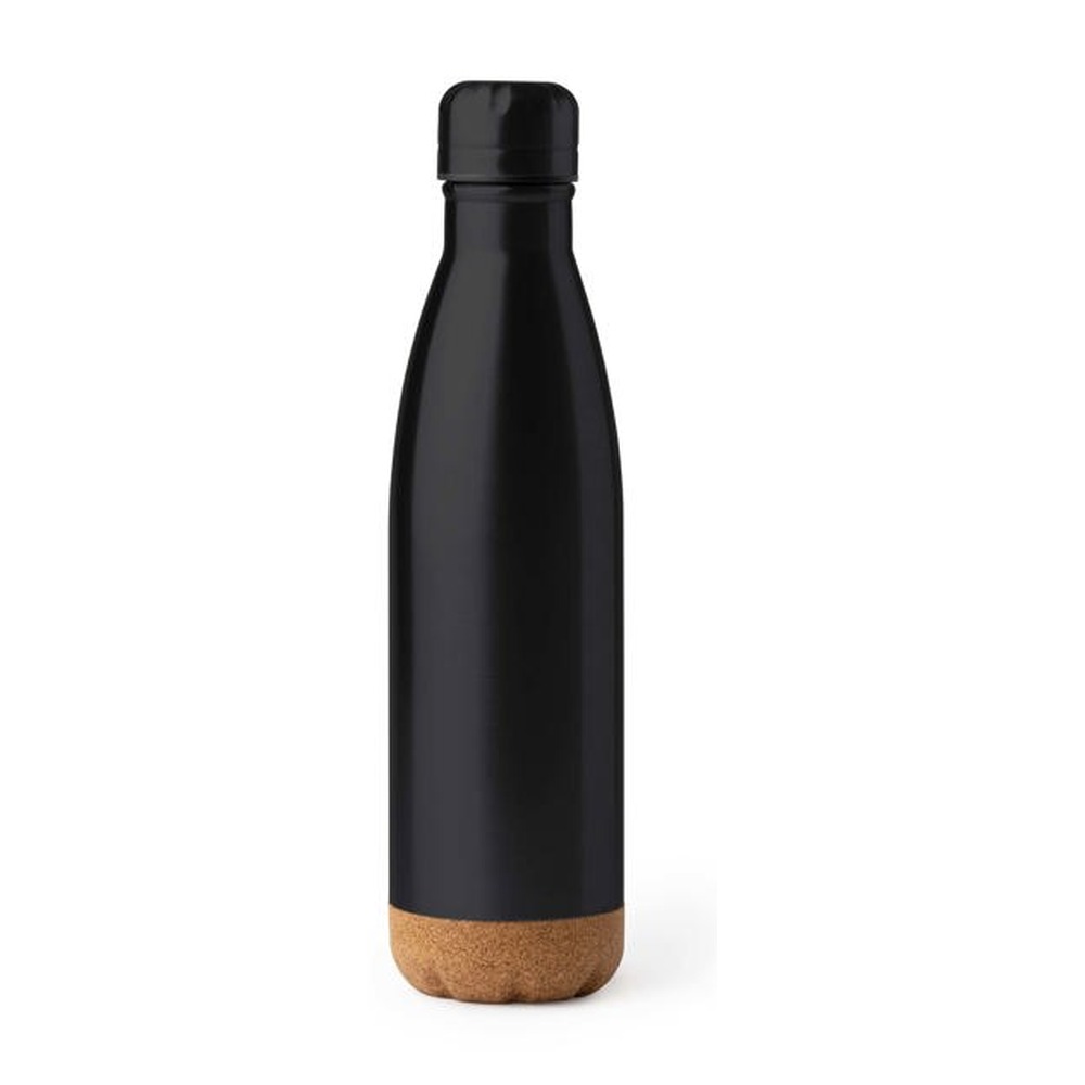 μπουκάλι θερμός με βάση φελλού 520ml 520ml μαύρο_printiq.gr