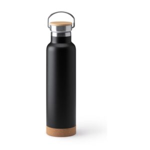 μπουκάλι θερμός 650ml με όνομα 650ml μαύρο_printiq.gr