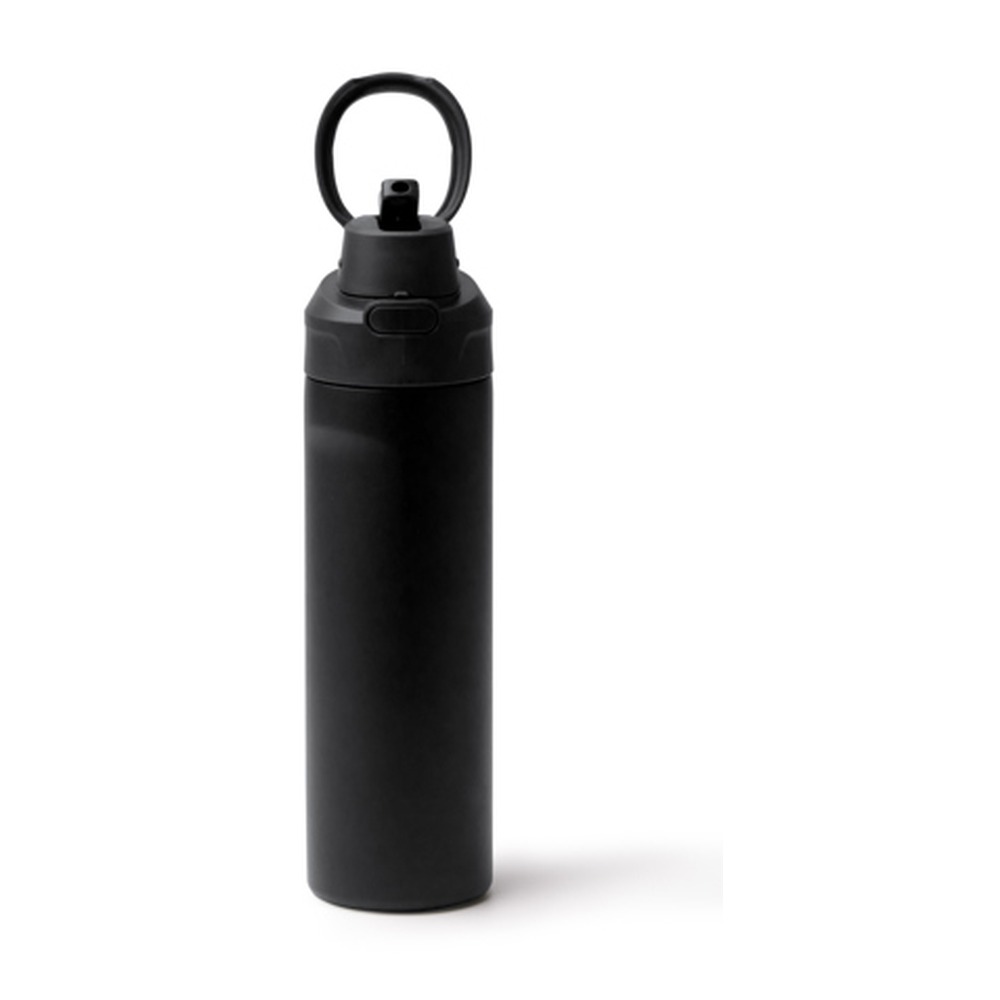 μπουκάλι θερμός με κρίκο 700ml 700ml μαύρο_printiq.gr