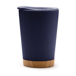 ποτήρι καφέ bamboo 290ml 290ml μπλε σκούρο_printiq.gr