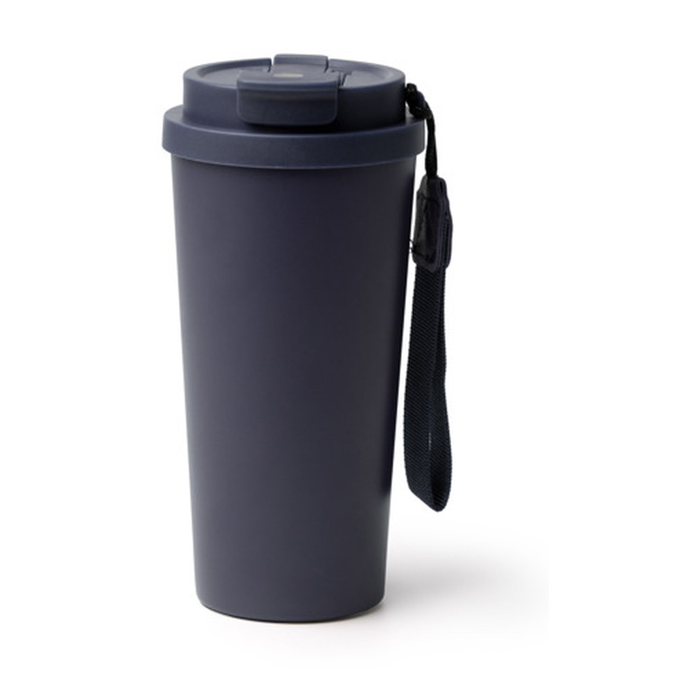 ποτήρι καφέ θερμός με λουράκι 500ml 500ml μπλε σκούρο_printiq.gr