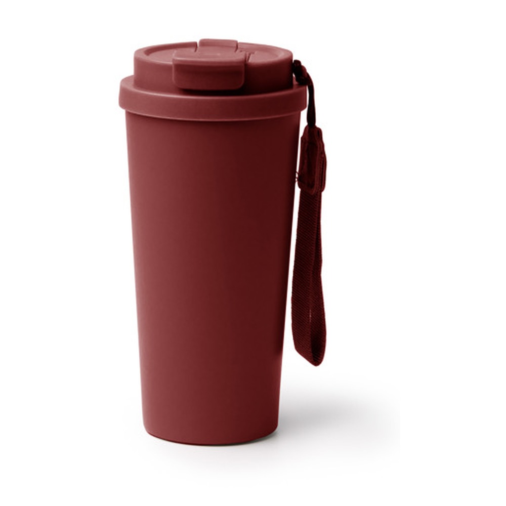 ποτήρι καφέ θερμός με λουράκι 500ml 500ml μπορντό_printiq.gr