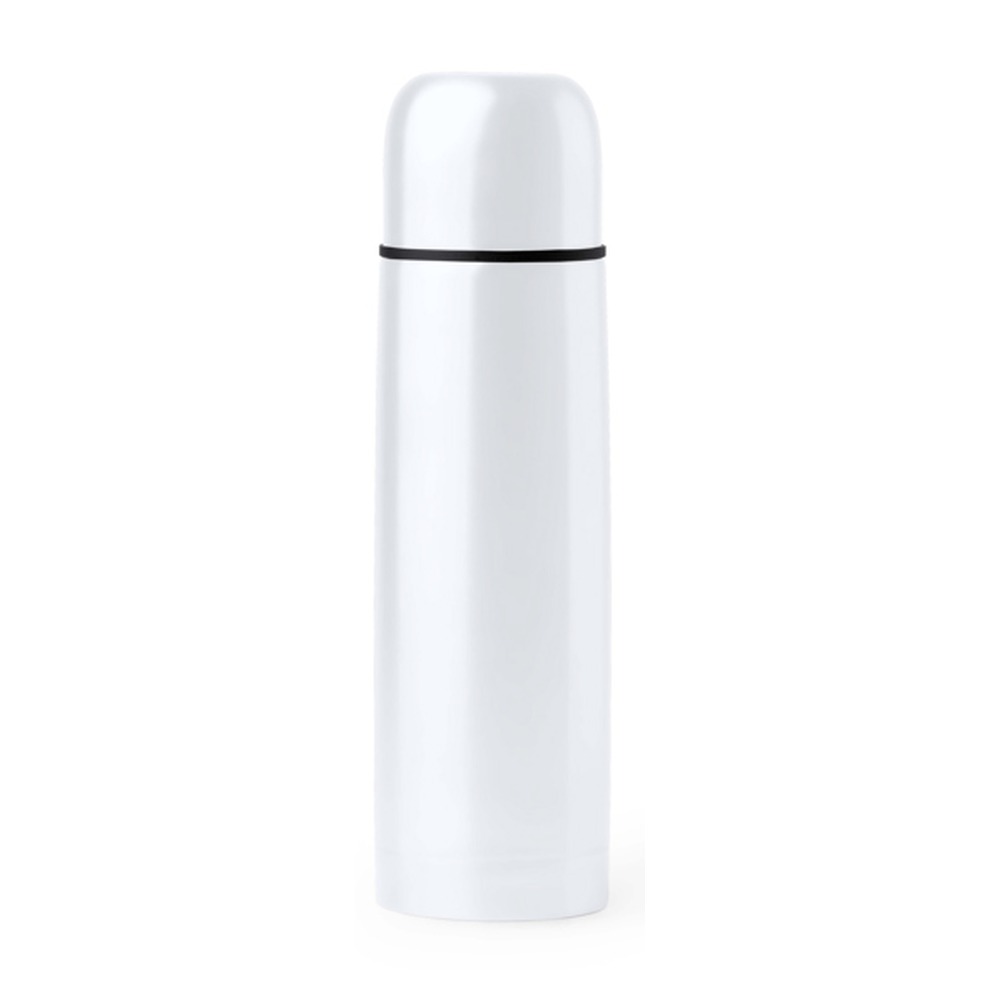 θερμός inox 500ml με λογότυπο 500ml λευκό_printiq.gr