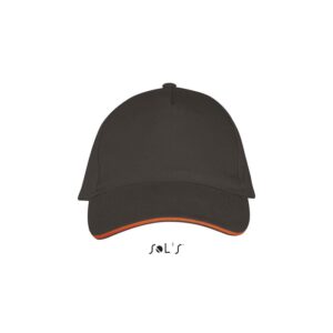 Καπέλο baseball με εκτύπωση HCAEB GNOL dark grey / orange_printiq.gr