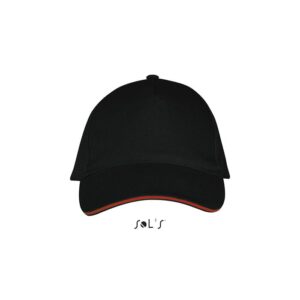 Καπέλο baseball με εκτύπωση HCAEB GNOL μαύρο / κόκκινο_printiq.gr