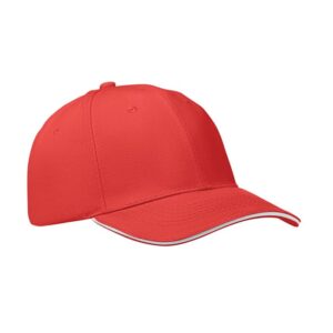 Καπέλο baseball με εκτύπωση OLAFFUB λευκό / κόκκινο_printiq.gr