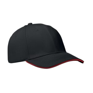 Καπέλο baseball με εκτύπωση OLAFFUB μαύρο / κόκκινο_printiq.gr