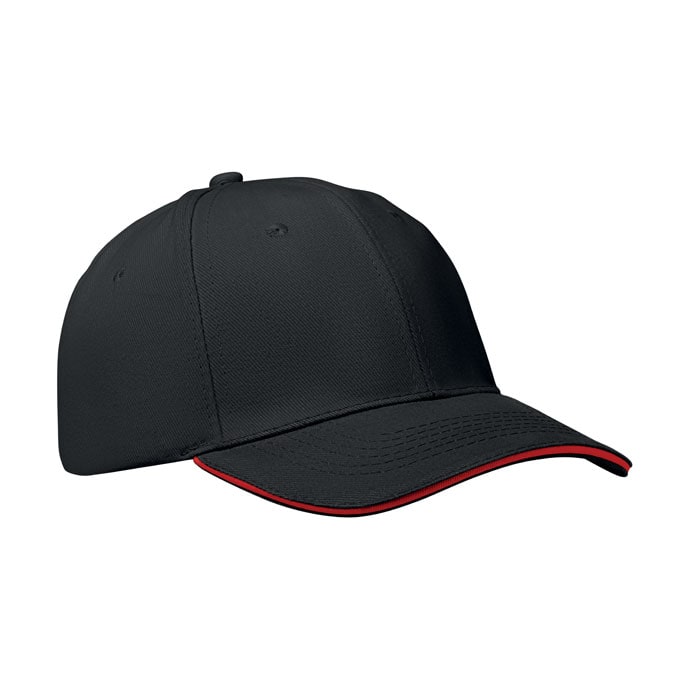 Καπέλο baseball με εκτύπωση OLAFFUB μαύρο / κόκκινο_printiq.gr