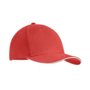 Καπέλο baseball με εκτύπωση OPAKET λευκό / κόκκινο_printiq.gr