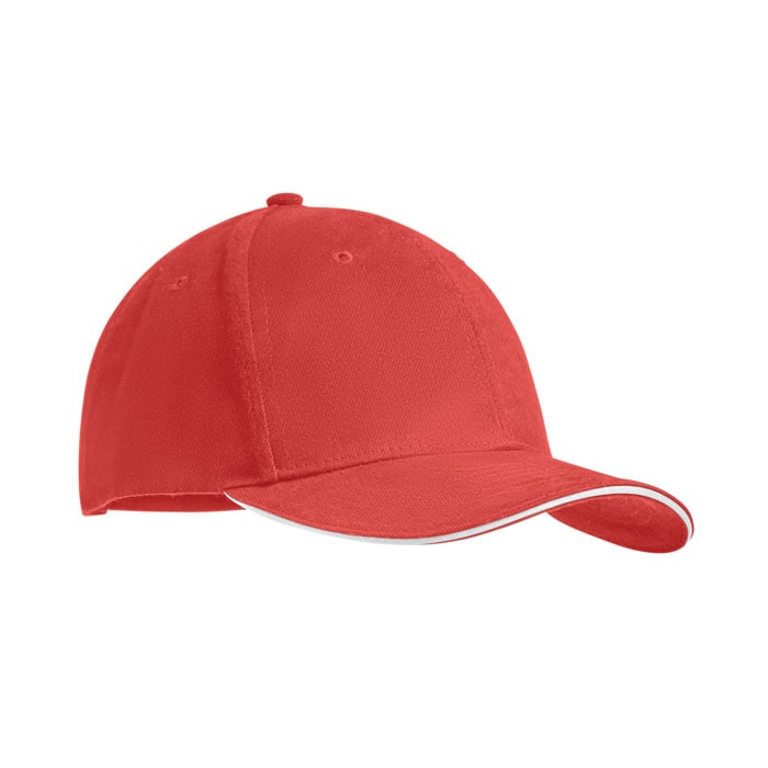 Καπέλο baseball με εκτύπωση OPAKET λευκό / κόκκινο_printiq.gr