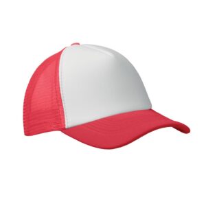 Καπέλο trucker με εκτύπωση ELBBUB λευκό / κόκκινο_printiq.gr