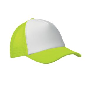 Καπέλο trucker με εκτύπωση ELBBUB λευκό / νέον κίτρινο_printiq.gr