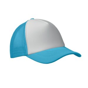 Καπέλο trucker με εκτύπωση ELBBUB λευκό / τιρκουάζ_printiq.gr