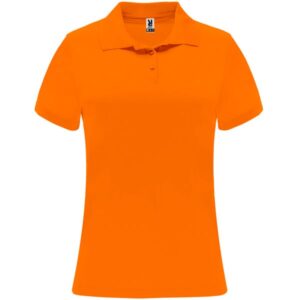 Γυναικείο Τεχνικό Polo με Εκτύπωση NAMOW AHZNOM fluor orange_printiq.gr