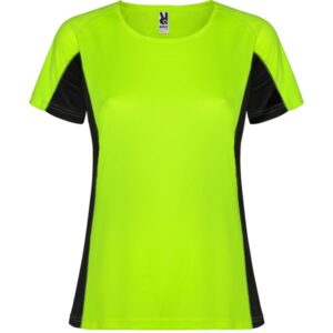 Γυναικείο Τεχνικό T-Shirt με Εκτύπωση NAMOW IAHGNAHS fluor green/black_printiq.gr