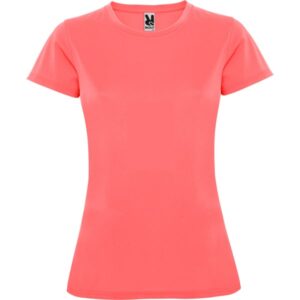 Γυναικείο Τεχνικό T-Shirt με Εκτύπωση NAMOW OLRACETNOM fluor coral_printiq.gr