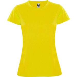 Γυναικείο Τεχνικό T-Shirt με Εκτύπωση NAMOW OLRACETNOM κίτρινο_printiq.gr