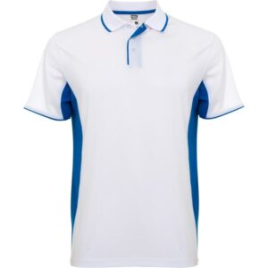 Τεχνικό Polo με Εκτύπωση OLEMTNOM white/royal blue_printiq.gr