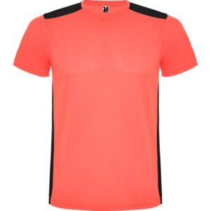 Τεχνικό T-Shirt με Εκτύπωση TIORTED fluor coral/black_printiq.gr